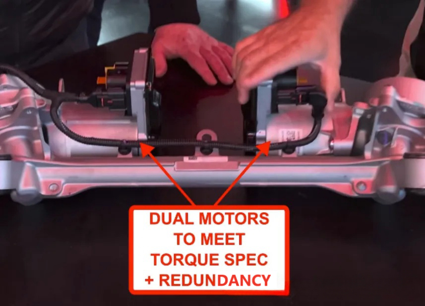 DUAL MOTORS TO MEET TORQUE SPEC + REDUNDANCY