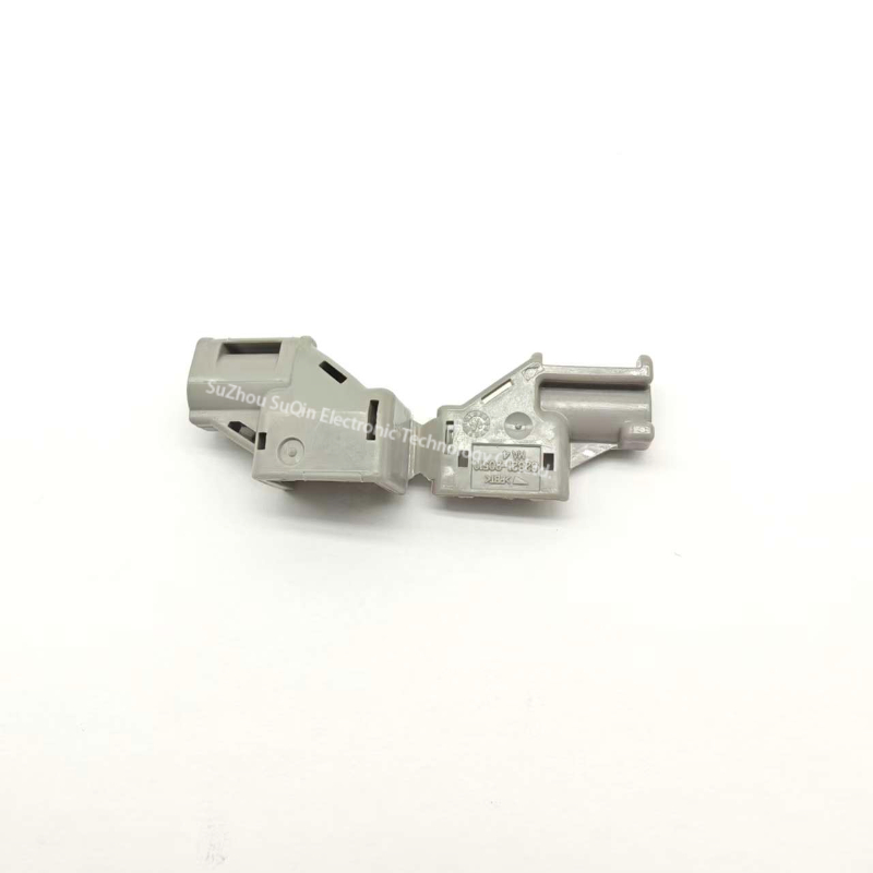 Rear view of Yazaki 7134-8832-40 housing showing wire entry points and terminal locks.