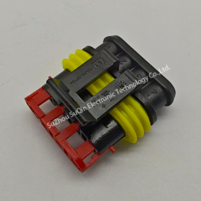 TE 282088-1 AMP Superseal 4-position female connector housing front view showing cavity layout