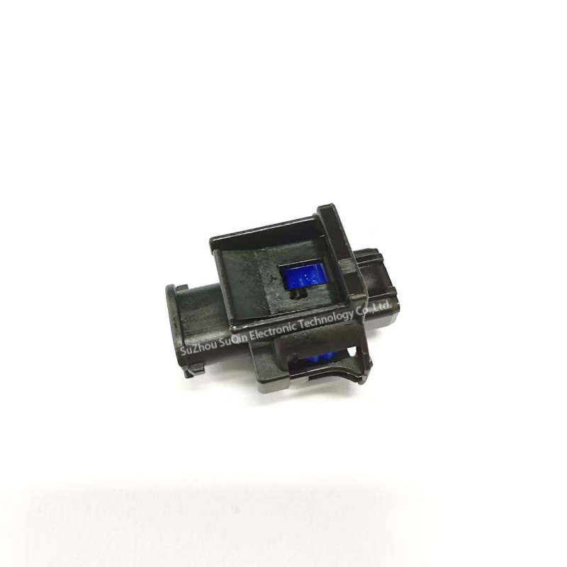 Rear view of TE SSC system 936059-2 showing wire entry for 2.8mm terminals.