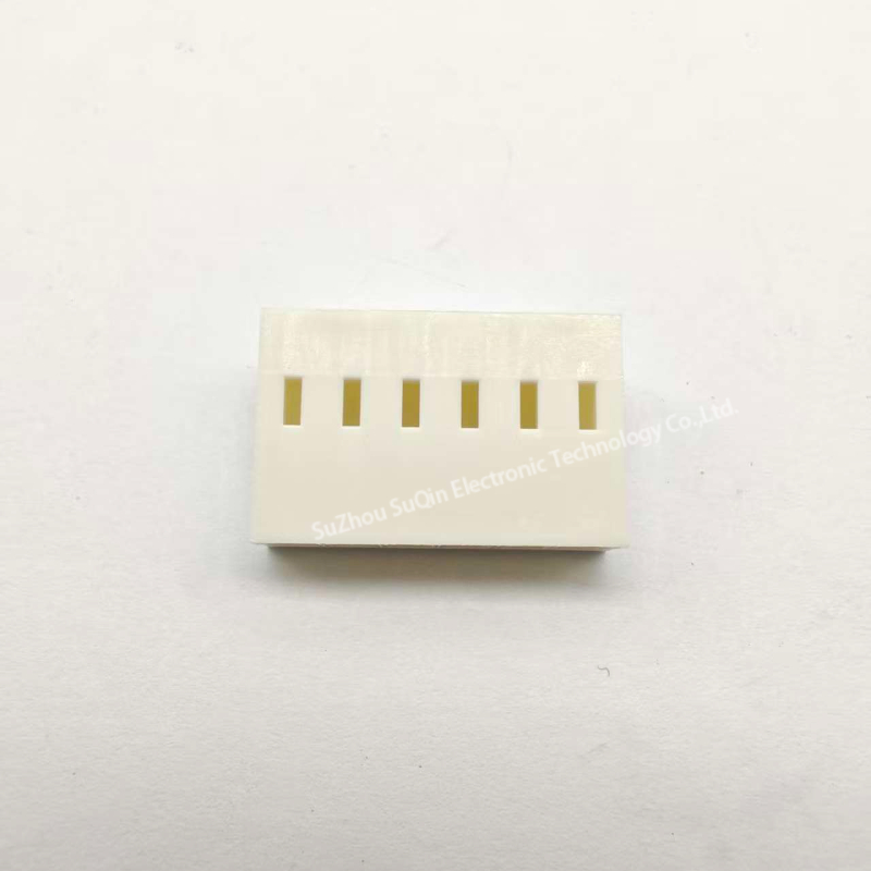 Rear view of Molex 41695 series housing 09508063 displaying wire entry points for crimp terminals.