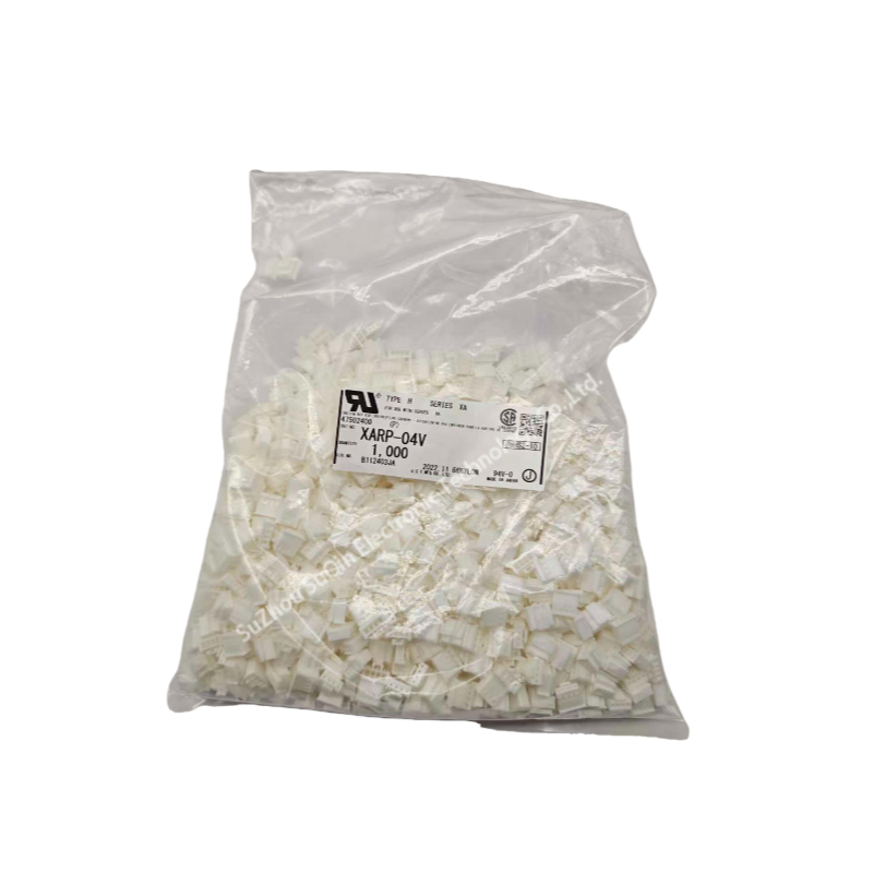 Original factory bulk packaging for JST XA series housings with label details.