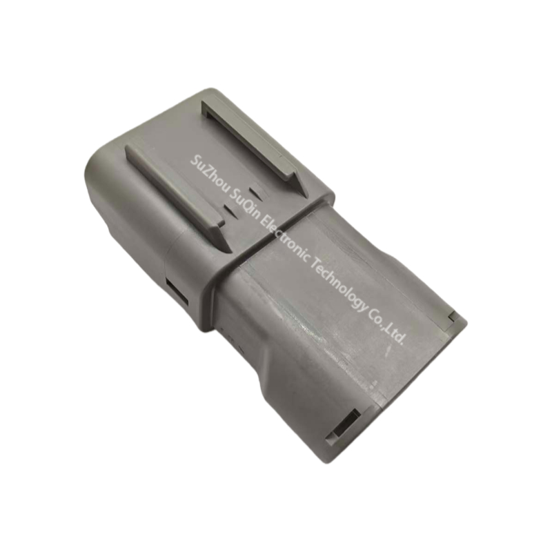 Rear view of Yazaki 2-position sealed housing displaying wire entry ports for waterproof seals.